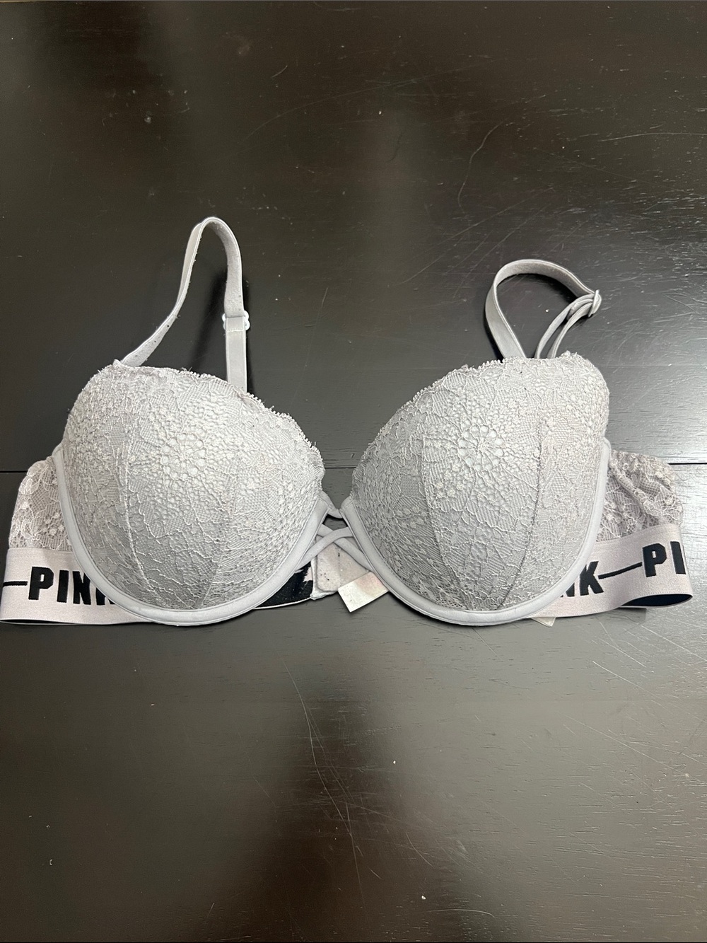 PINK Victoria's Secret Light Blue Lace Push-Up Bra